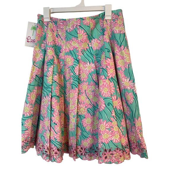 VTG Lilly Pulitzer Ingrid Skirt Size 8 A-Line Pleated Embroider Hem RL10432 - Picture 9 of 9